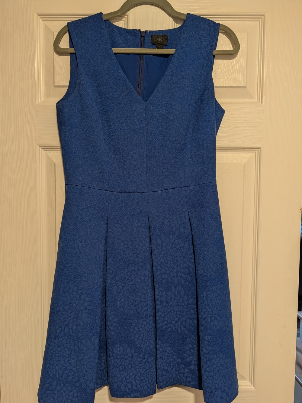 Banana Republic Royal Blue V-Neck Pleated Dress